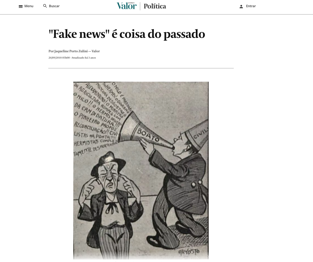 Matéria | “Fake news” é coisa do passado